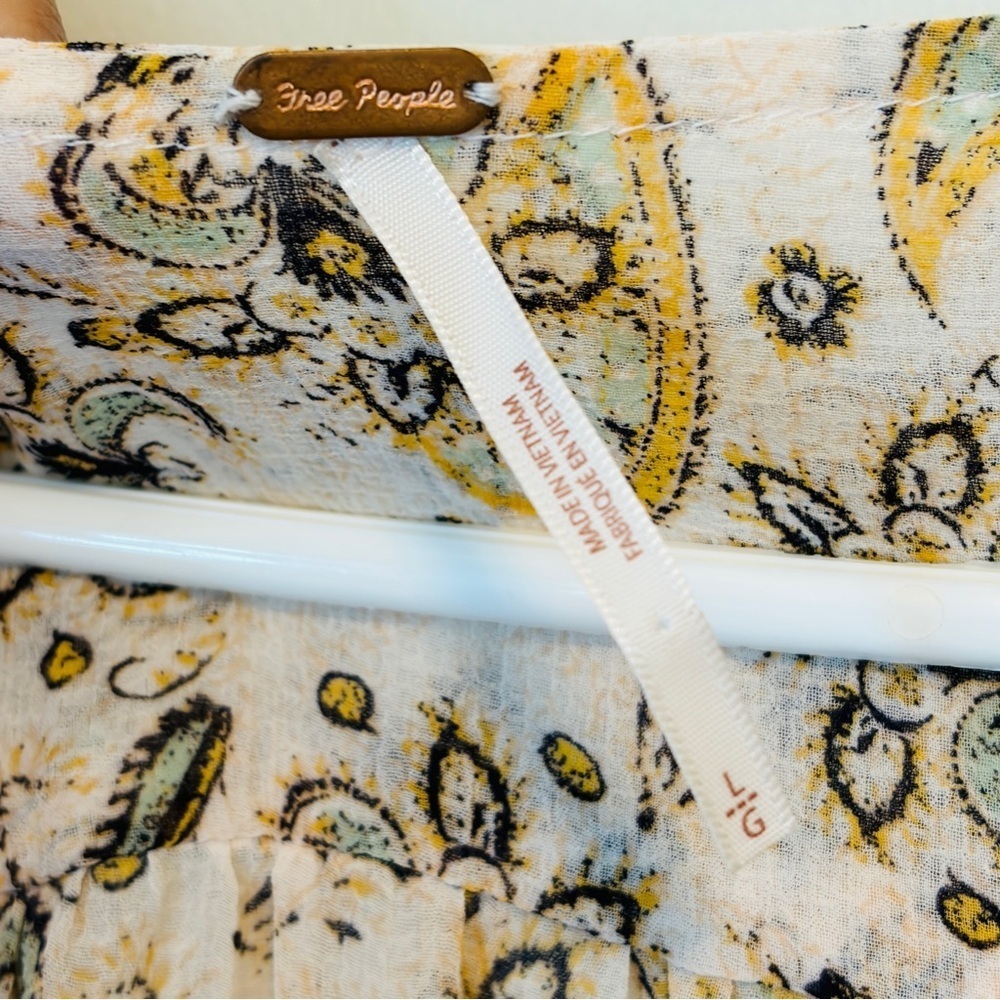 Free People Cream and Yellow Paisley Blouse - Picture 3 of 6
